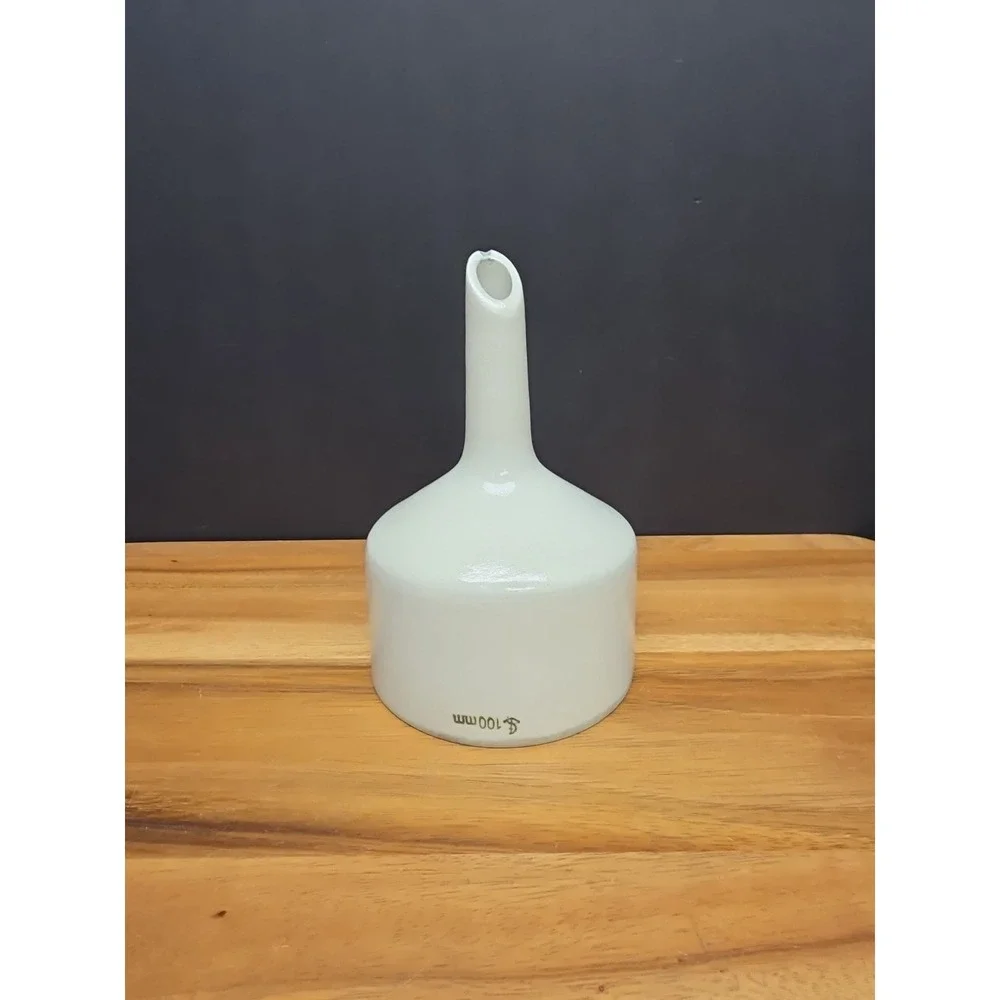 Vtg USA 100 mm Porcelain Funnel White Glazed Filter Strainer